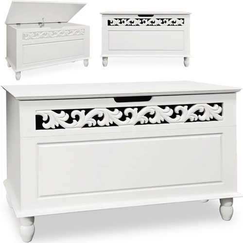 Casaria Jersey MDF tárolóláda, pad, 80x40x48 cm, fehér