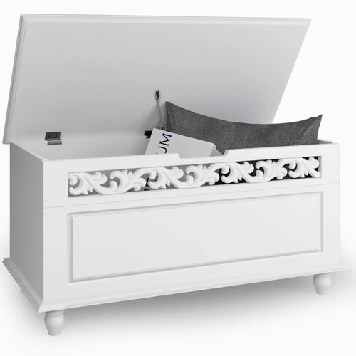 Casaria Jersey MDF tárolóláda, pad, 80x40x48 cm, fehér