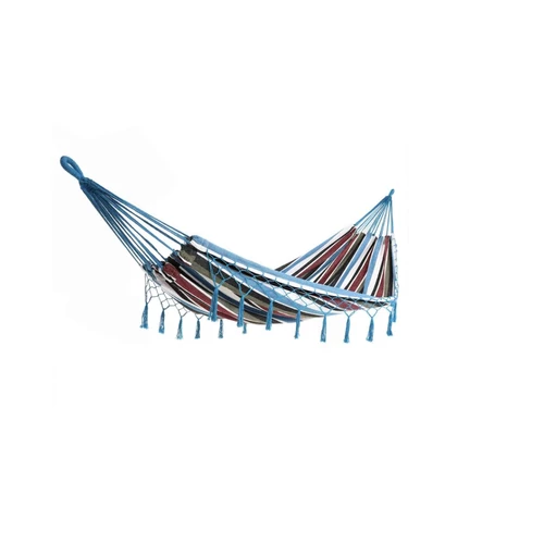 Detex kétszemélyes függőágy 320×150 cm, 300 kg teherbírás, bojtokkal, kék