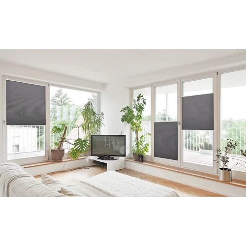 Oubo 50×130 cm harmónika roló, pliszé függöny, fúrás nélkül, antracit