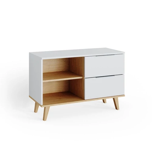 Vicco Neptun komód, 90 cm, fehér/tölgy