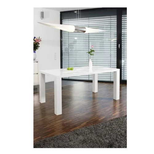 SalesFever Luke étkezőasztal 120 cm, magasfényű fehér