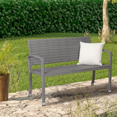Casaria polyrattan kerti pad, szürke, 122 cm