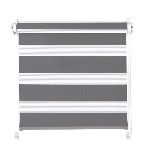 Mardom 80 X 150 cm feszíthető sávos roló, dupla roló, zebra roló, fúrás nélkül, szürke