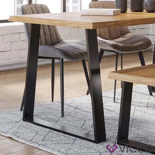 Vicco Loft acél asztallábak, 2 db, trapéz alakú, fekete, 72 cm