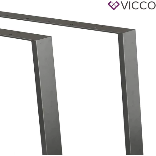 Vicco Loft acél asztallábak, 2 db, trapéz alakú, fekete, 72 cm