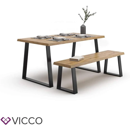 Vicco Loft acél asztallábak, 2 db, trapéz alakú, fekete, 72 cm