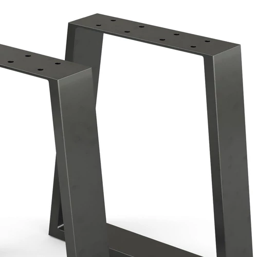 Vicco Loft acél asztallábak, padlábak, 2 db, trapéz alakú, fekete, 42 cm