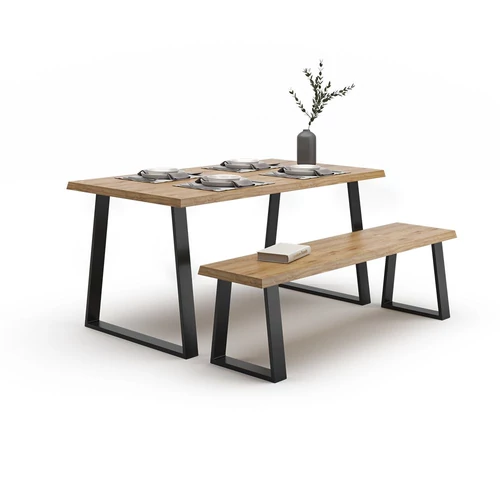 Vicco Loft acél asztallábak, padlábak, 2 db, trapéz alakú, fekete, 42 cm