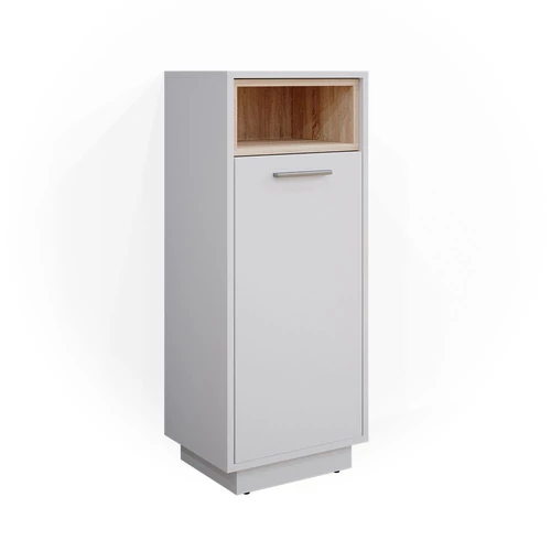 Vicco Beatrice midi szekrény, 93 cm, fehér-tölgy