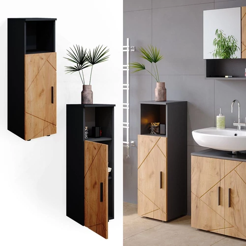 Vicco Irma midi szekrény, 95 cm, antracit-tölgy
