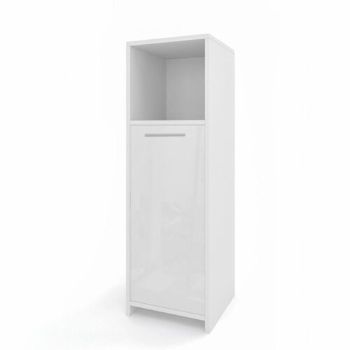 Vicco Kiko midi szekrény, 95 cm, fehér / magasfényű fehér