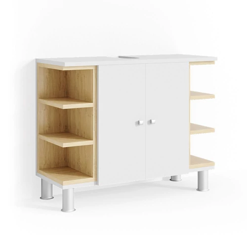 Vicco AQUIS mosdószekrény, 80 cm, fehér-tölgy