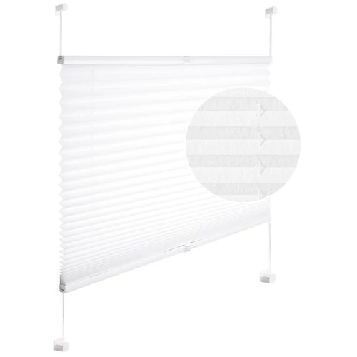  Woltu 70×130 cm gyűrt feszített pliszé, fúrás nélkül, fehér