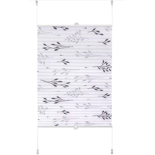 Woltu 100x130 cm feszített pliszé, fúrás nélkül, szürke ág mintával