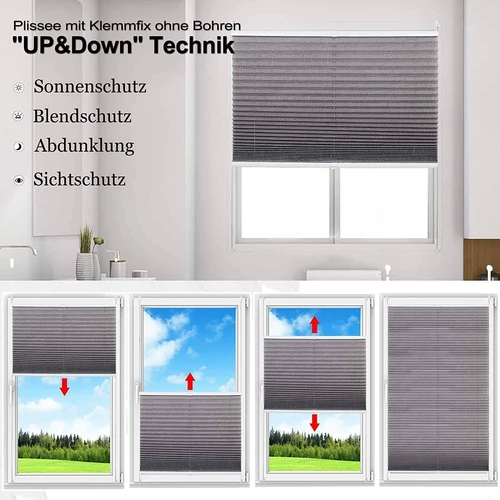 Woltu 55x100 cm feszített pliszé, fúrás nélkül, antracit