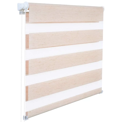 Woltu 45x150 cm sávos roló, dupla roló, zebra roló, fúrás nélkül, natúr