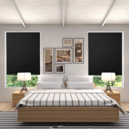 Woltu 120×210 cm hőszigetelő roló, fúrás nélkül, fekete