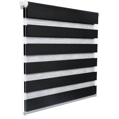 Woltu 60x150 cm sávos roló, dupla roló, zebra roló, fúrás nélkül, antracit