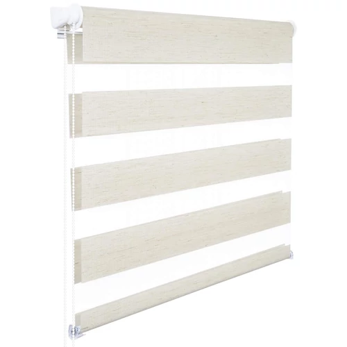 Woltu 80 X 150 cm sávos roló, dupla roló, zebra roló, fúrás nélkül, bükk
