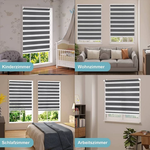 Woltu 70×130 cm rugós sávos roló, fúrás nélkül, vezeték nélkül, sötétszürke