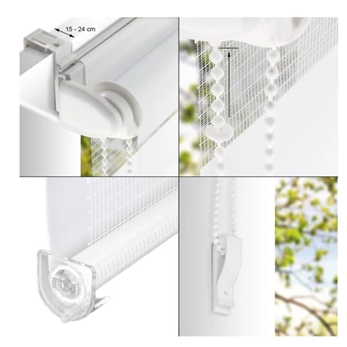 ECD germany 95 X 150 cm sávos roló, dupla roló, zebra roló, fúrás nélkül, fehér