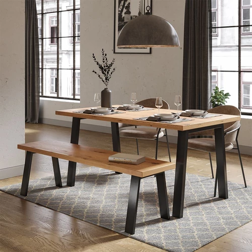 Vicco Loft acél asztallábak, padlábak, 2 db, U alakú, fekete, 42 cm