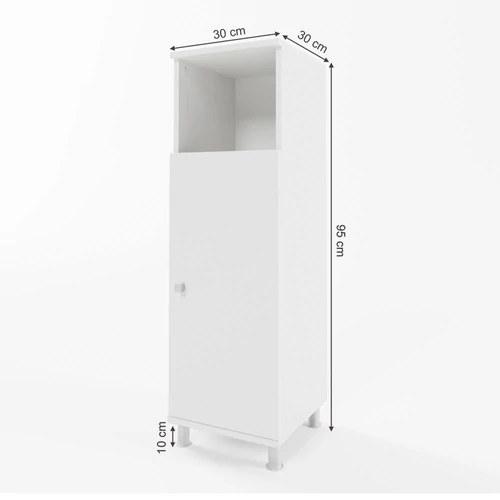 Vicco Fynn midi szekrény, fehér, 95 cm