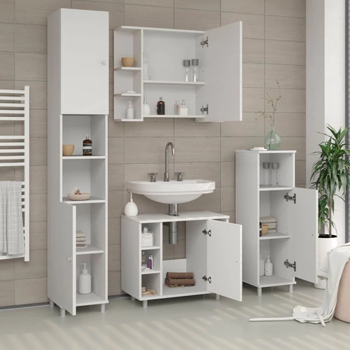 Vicco Fynn midi szekrény, fehér, 95 cm