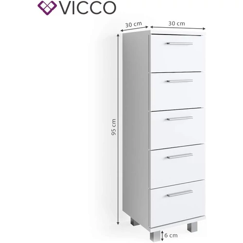 Vicco Ilias midi szekrény, fehér, 95 cm