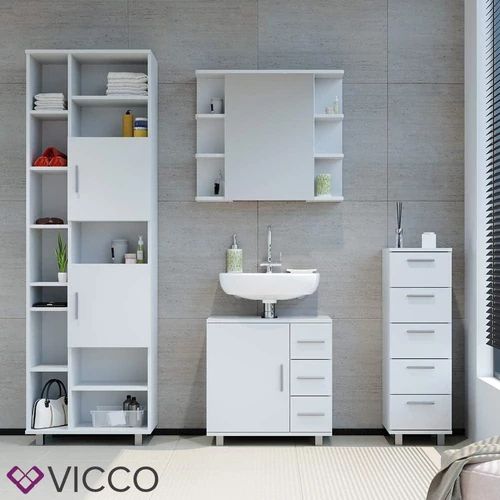 Vicco Ilias midi szekrény, fehér, 95 cm