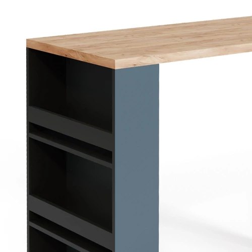 Vicco bárasztal, 117 cm, antracit/tölgy