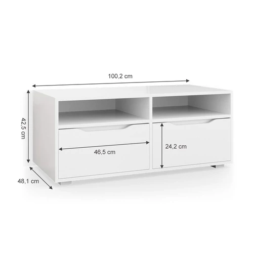 Vicco Ruben TV állvány, 100 cm, fehér
