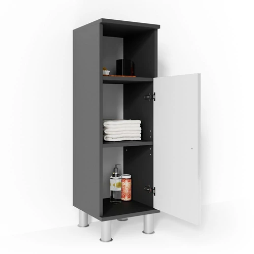 Vicco Fynn midi szekrény, antracit-fehér, 95 cm