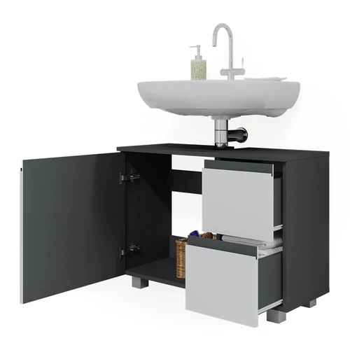 Vicco J-Shape mosdószekrény, 80 cm, antracit-fehér
