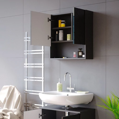 Vicco Irma türkös szekrény, 54x55x16,5 cm, magasfényű antracit
