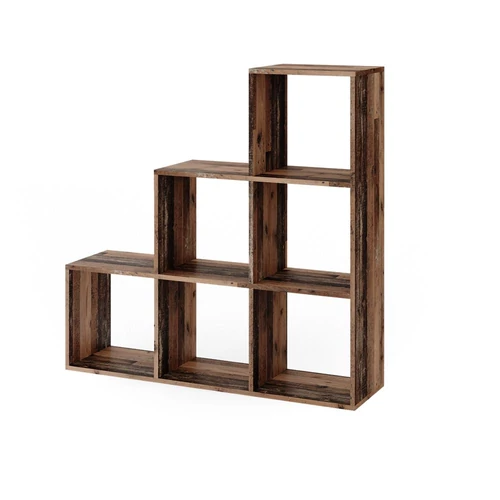 Vicco lépcsős polc 6 rekesszel, old style, 105x107,5x29 cm
