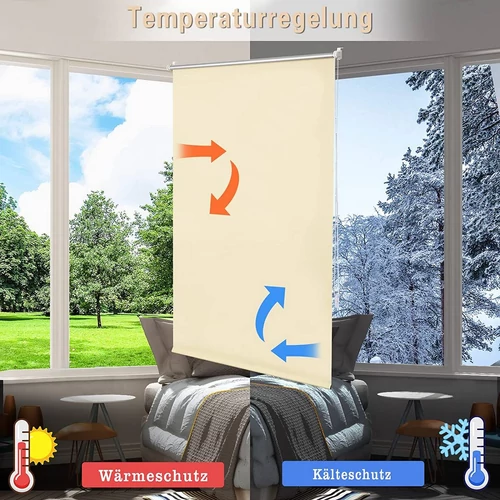Woltu 120×160 cm hőszigetelő roló, fúrás nélkül, bézs