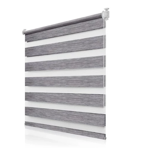Woltu 90x150 cm sávos roló, dupla roló, zebra roló, fúrás nélkül, márványszürke