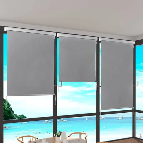 Woltu 100×240 cm kültéri roló hajtókarral, sötétszürke