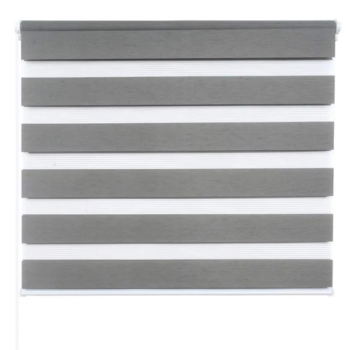 Woltu 85x150 cm sávos roló, dupla roló, zebra roló, fúrás nélkül, fahatású szürke
