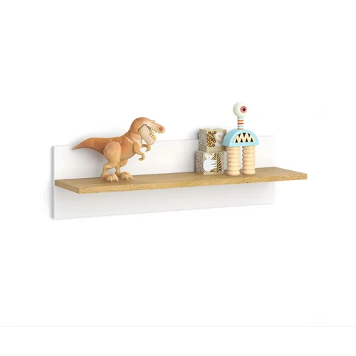 Vitalispa Malia gyerekszoba fali polc, 20x70x18,4 cm, fehér-tölgy
