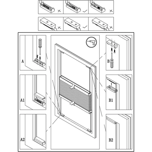 Woltu 60×220 cm feszített pliszé, fúrás nélkül, fehér