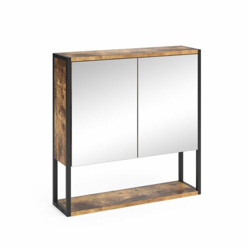 Vicco Fyrk tükrös szekrény, 60x60x16 cm, vintage/fekete