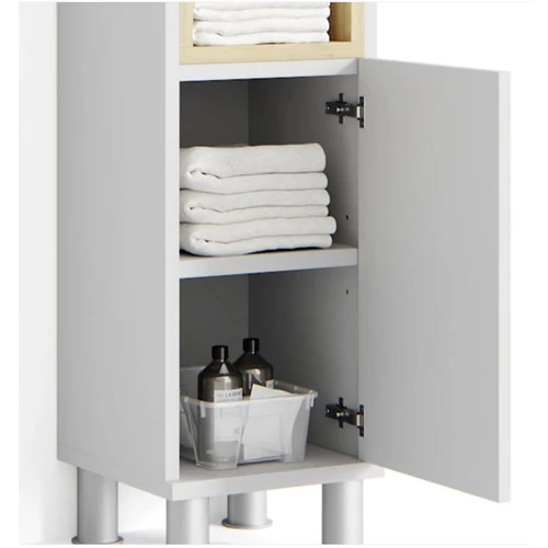 Vicco Aquis midi szekrény, 82 cm, fehér-tölgy