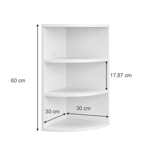 Vicco Ecki sarokpolc, fehér, 60 cm