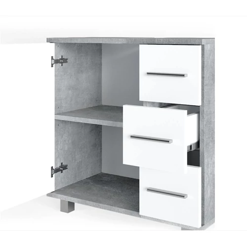 Vicco Ilias mosdószekrény, 60 cm, fehér / beton