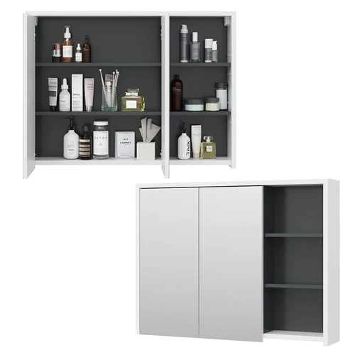 Vicco Viola tükrös szekrény 100x75 cm, fehér/antracit