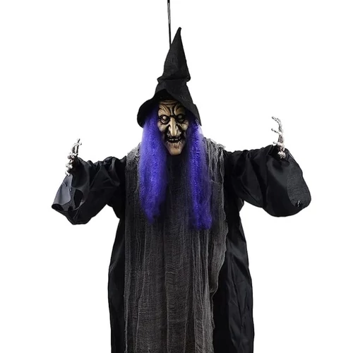 Halloween függő csontváz és boszorkány dekoráció szett, 2 db-os