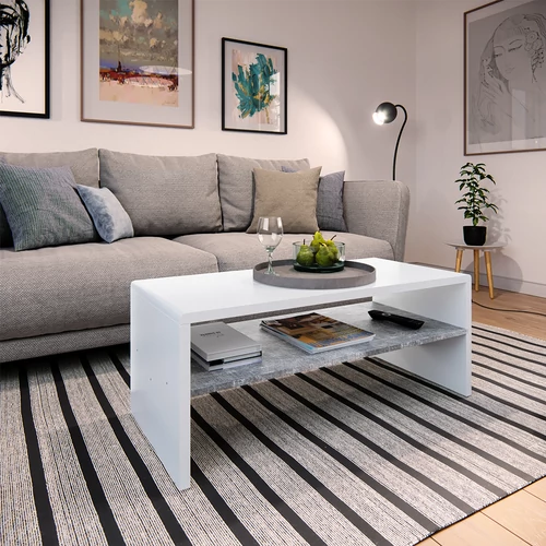 Vicco dohányzóasztal 100 cm, fehér-beton